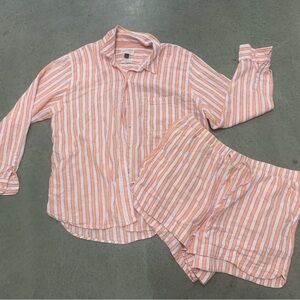 Universal Thread Pajama Set in Orange and White Stripes